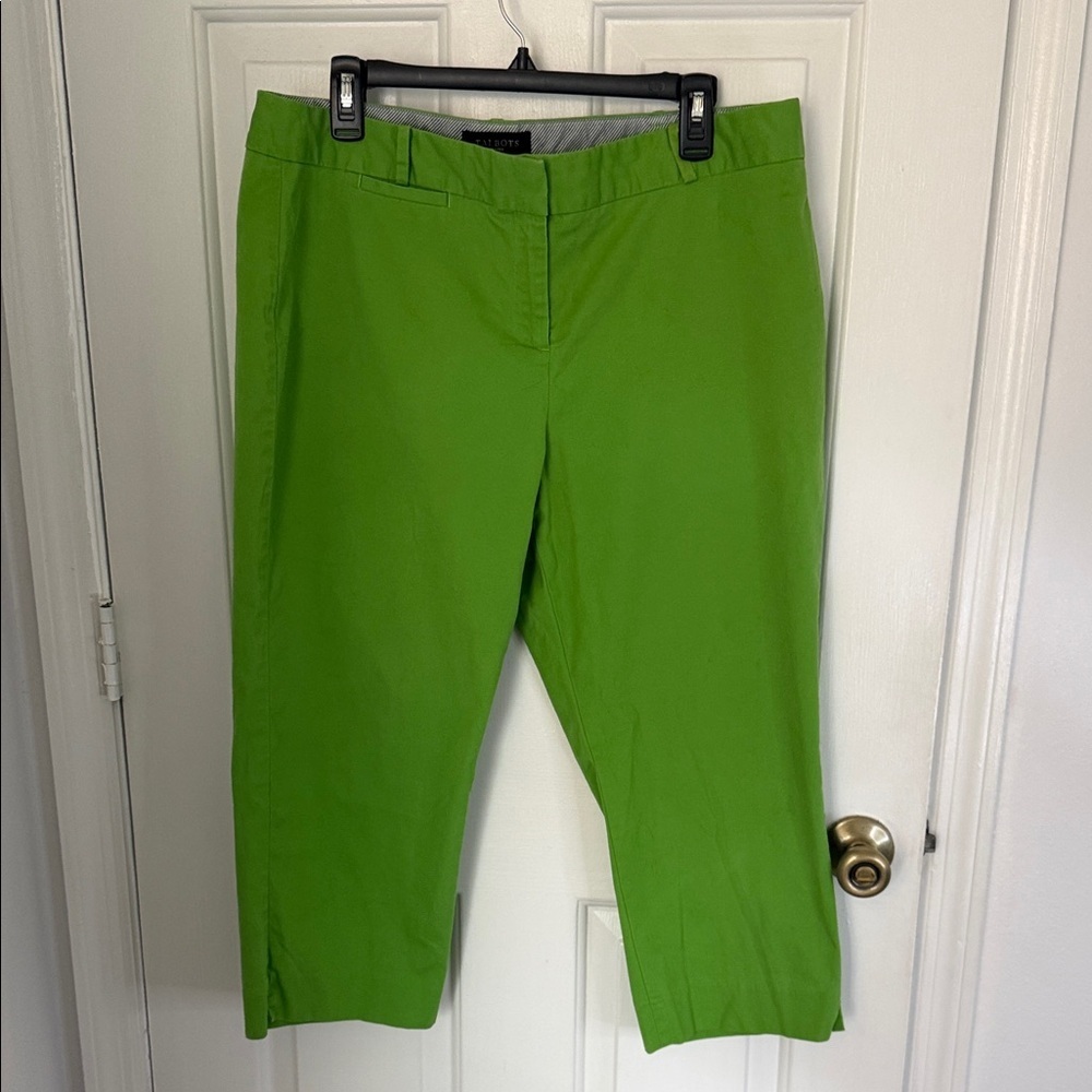 Talbots Petites Lime Green Cropped Pants